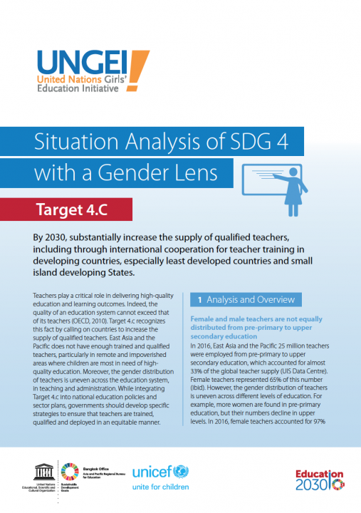 Situation Analysis of SDG 4 with a Gender Lens