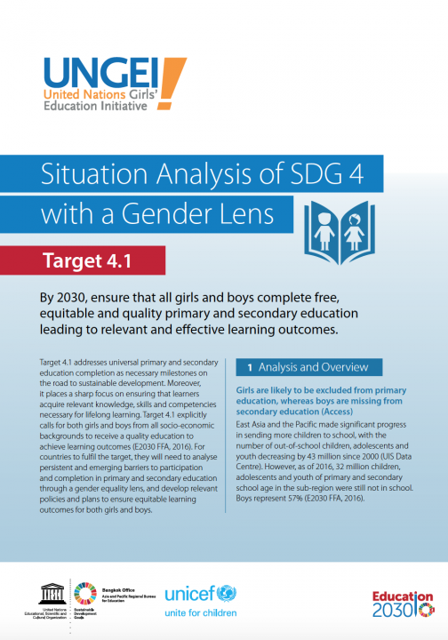 Target 4.1 | Situation Analysis of SDG 4 with a Gender Lens