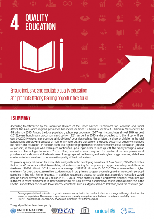 SDG 4 | Ensure inclusive and equitable quality education and promote lifelong learning opportunities for all