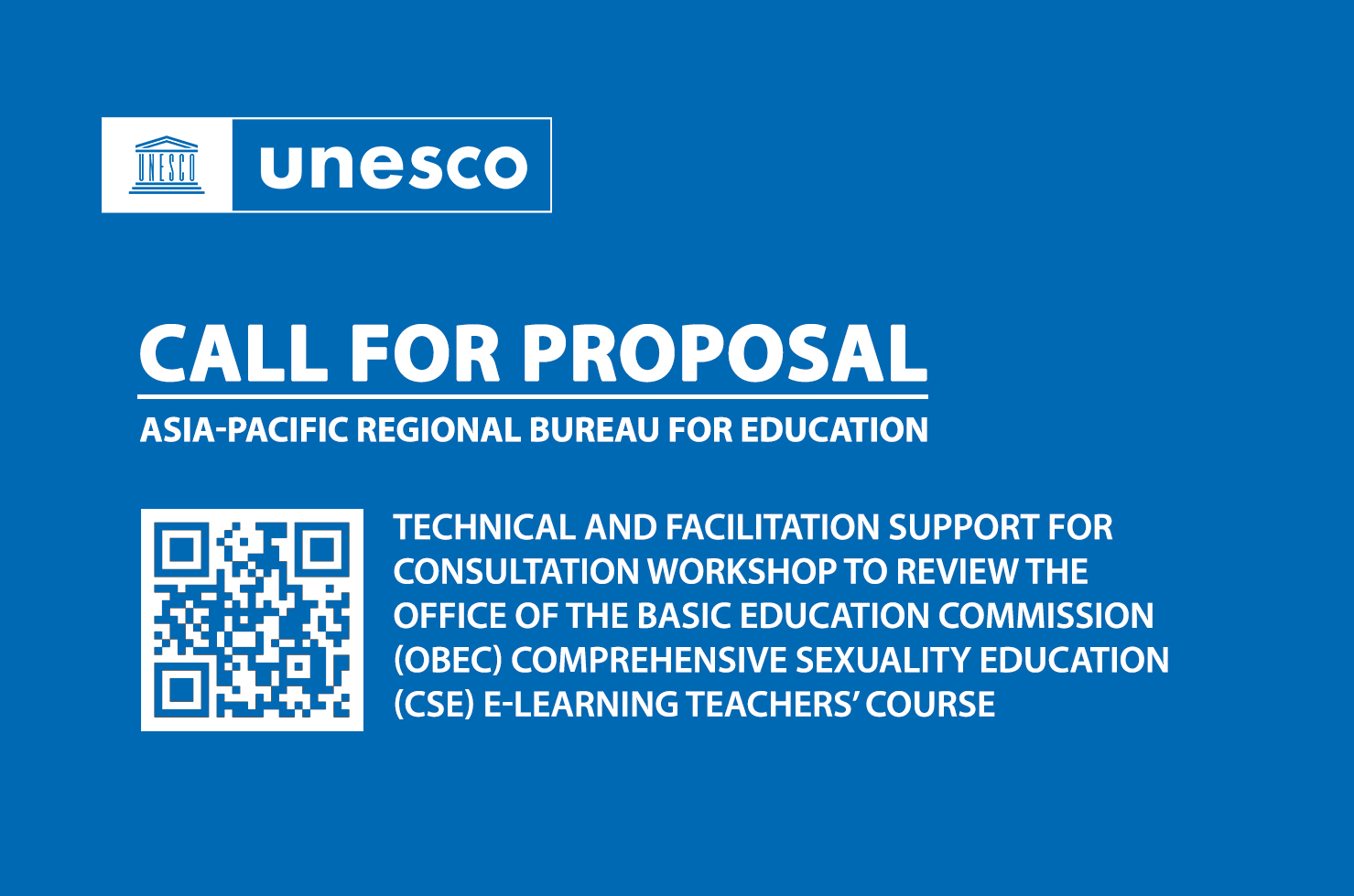 Call for Proposal: Technical and Facilitation Support for Consultation Workshop to review the Office of the Basic Education Commission (OBEC) comprehensive sexuality education (CSE) e-learning teachers’ course