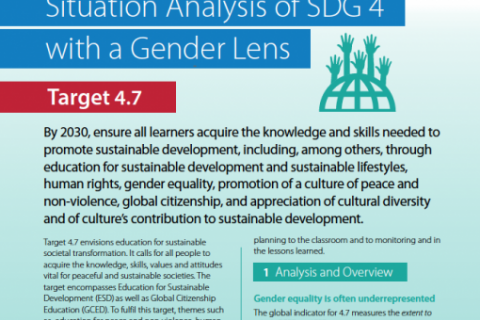 Target 4.7 | Situation Analysis of SDG 4 with a Gender Lens