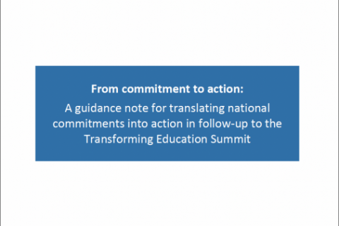 From commitment to action: A guidance note for translating national commitments into action in follow-up to the Transforming Education Summit