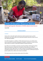 COVID-19 Education Response Webinar Synthesis Report: Addressing the gender dimensions of COVID-related school closures